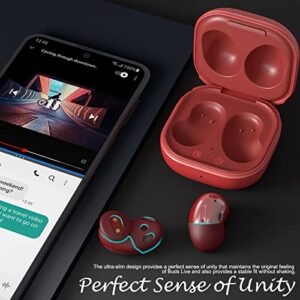 (4 Pairs) Seltureone Compatible for Samsung Galaxy Buds Live Ear Tips, Non-Slip Sound Leakproof Earbuds Cover Accessories for Galaxy Buds Live, Wine Red