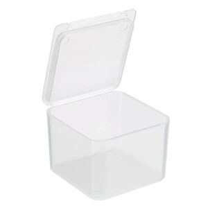 patikil clear storage container with hinged lid 40x28mm, 12 pack plastic square box for beads art craft