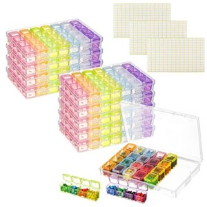 tosnail 12 pack 28 grids plastic craft organizer case, diamond storage box containers with 588 pieces stickers - great for sewing, crafting, beading, nail art rhinestones, jewelry, embroidery