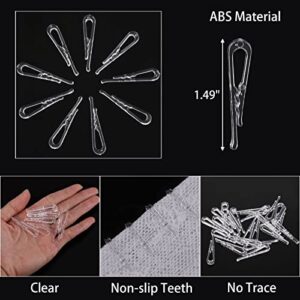 300pcs 1.5inches Securing Fabric Clips Plastic Shirt Alligator Clips Clear Organize Clip U Shape - Reusable