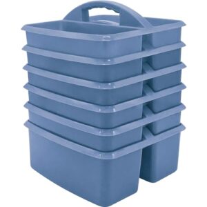teacher created resources slate blue plastic storage caddy, pack of 6