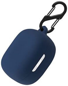 geiomoo silicone case compatible with jbl live pro+ tws, protective cover with carabiner (navy blue)