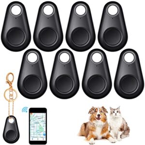 8 pack portable gps tracking mobile tracking smart anti loss device waterproof key finder locator smart finders tracker device for kids dog pet cat wallet keychain luggage, alarm reminder, app control