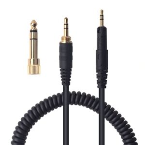 saipomor ath-m70x audio cable coiled replacement 3.5mm/6.35mm to 2.5mm male aux extension cords compatible with audio technica ath-m50x ath-m40x ath-m60x headsets