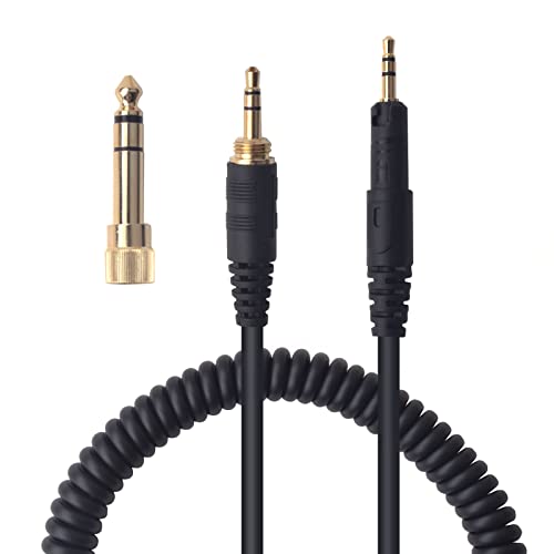 Saipomor ATH-M70x Audio Cable Coiled Replacement 3.5mm/6.35mm to 2.5mm Male AUX Extension Cords Compatible with Audio Technica ATH-M50x ATH-M40x ATH-M60X Headsets