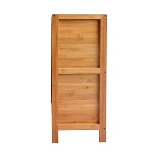 2-Shelf Storage Drawers, a Combination of Rattan-Weaved Basket and Natural Bamboo, Light Weight Night Stand