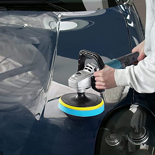 Buffer Polisher, 1200W 7-inch Car Polisher with 6 Variable Speed, 5 Foam Pads, Detachable Handle and Safety Lock Car Buffer Polisher Ideal for Car Sanding, Polishing, Waxing (Upgraded)