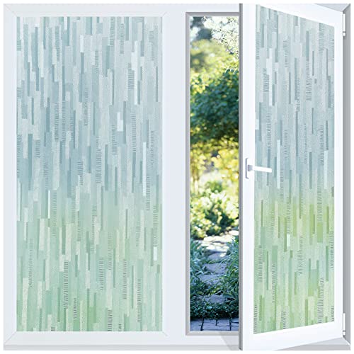 Viseeko Frosted Glass Window Film: Window Privacy Film No Glue Decorative Door Film UV Blocking Window Sticker Static Cling Removable for Meeting Living Room Reusable, 17.5 x 78.7 Inches …