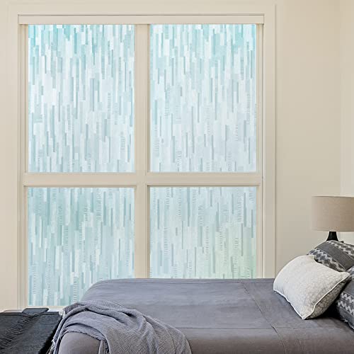 Viseeko Frosted Glass Window Film: Window Privacy Film No Glue Decorative Door Film UV Blocking Window Sticker Static Cling Removable for Meeting Living Room Reusable, 17.5 x 78.7 Inches …