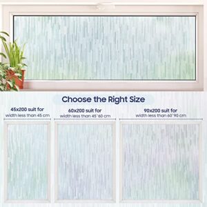 Viseeko Frosted Glass Window Film: Window Privacy Film No Glue Decorative Door Film UV Blocking Window Sticker Static Cling Removable for Meeting Living Room Reusable, 17.5 x 78.7 Inches …