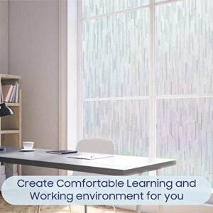 Viseeko Frosted Glass Window Film: Window Privacy Film No Glue Decorative Door Film UV Blocking Window Sticker Static Cling Removable for Meeting Living Room Reusable, 17.5 x 78.7 Inches …