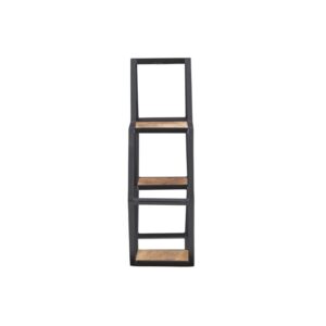 Powell Furniture Linon Josia Iron and Wood Wall Storage and Display Shelves in Black