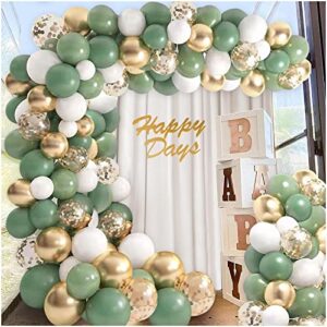 132pcs sage olive green gold white safari jungle wild one boho balloons balloon garland arch kit baby shower birthday we can bearly wait party decorations supplies for boy