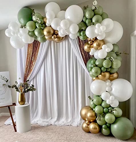 132PCS Sage Olive Green Gold White Safari Jungle Wild One Boho Balloons Balloon Garland Arch Kit Baby Shower Birthday We Can Bearly Wait Party Decorations Supplies for Boy