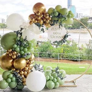 132PCS Sage Olive Green Gold White Safari Jungle Wild One Boho Balloons Balloon Garland Arch Kit Baby Shower Birthday We Can Bearly Wait Party Decorations Supplies for Boy