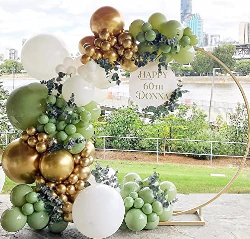 132PCS Sage Olive Green Gold White Safari Jungle Wild One Boho Balloons Balloon Garland Arch Kit Baby Shower Birthday We Can Bearly Wait Party Decorations Supplies for Boy