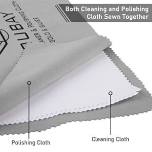 YouBay Pro Size Jewelry Cleaning Cloth & Silver Polishing Cloth, 11'' x 14'' Jewelry Polishing Cloth for Sterling Silver | Gold | Brass | Platinum, Has Both Cleaning and Polishing Cloth (Grey 2pack)