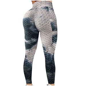 workout leggings for women high waist, womens workout tummy control yoga pants sports exercise athletic tights black