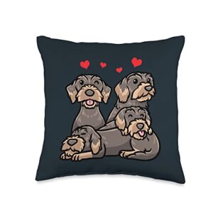 wire-haired weiner dog gifts by luvthemb wire-haired dachshund dog throw pillow, 16x16, multicolor