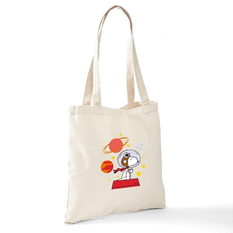 CafePress Space Snoopy Canvas Tote Shopping Bag