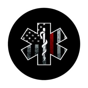 Firefighter EMS Symbol American Flag Fireman PopSockets Swappable PopGrip