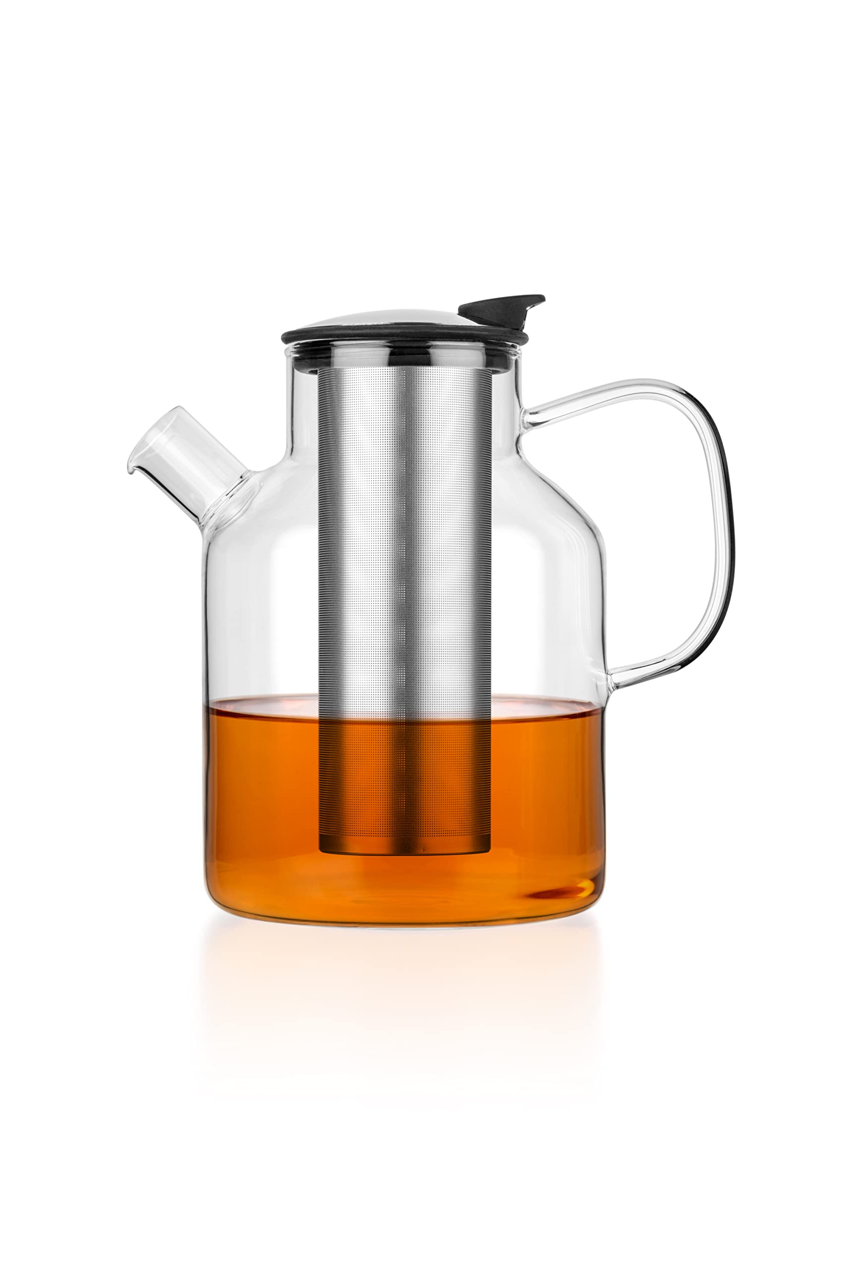 Tealyra - Large Glass Stove-top Kettle 74-ounce - Teapot - Heat Resistant Borosilicate - Pitcher - Carafe - For Tea Juice Water - Hot or Iced - 2200ml