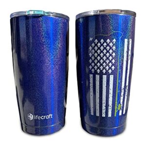 Lifecraft Fishing Gifts for Men Travel Tumbler Cup, Stainless Steel Coffee Mug with Lid, Funny Fisherman Themed Accessories, For Hot or Cold Drinks, Cool Dad Stuff Gift