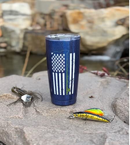 Lifecraft Fishing Gifts for Men Travel Tumbler Cup, Stainless Steel Coffee Mug with Lid, Funny Fisherman Themed Accessories, For Hot or Cold Drinks, Cool Dad Stuff Gift