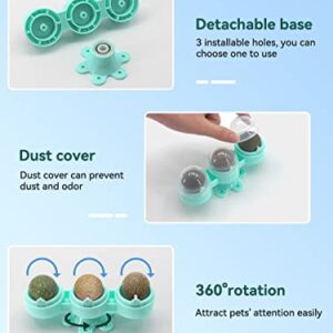 Petslucent Catnip Ball for Cats Wall, 3in1 Cat Toys Wall Ball Mint Balls Lick Roller, Cat Nip Silvervine Edible Kitty Safe Healthy Kitten Teeth Cleaning Dental Cat Toy Chew Toys Indoor