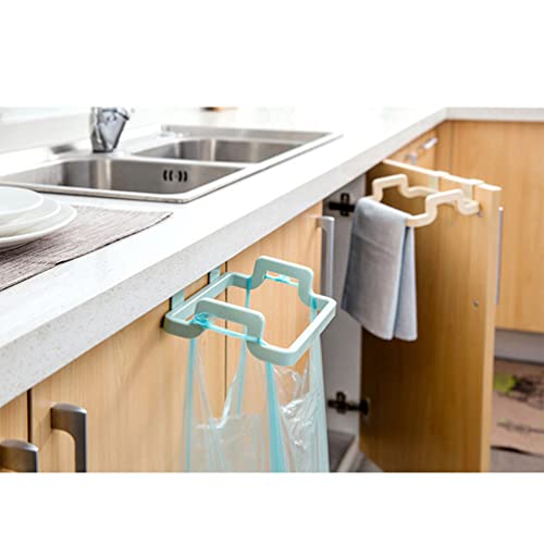 VOSAREA Over The Cabinet Plastic Trash Bag Holder Garbage Storage Bags Hanging Rack Rubbish Bag Holder Towel Gloves Hanger for Kitchen Storage Cupboard Drawer