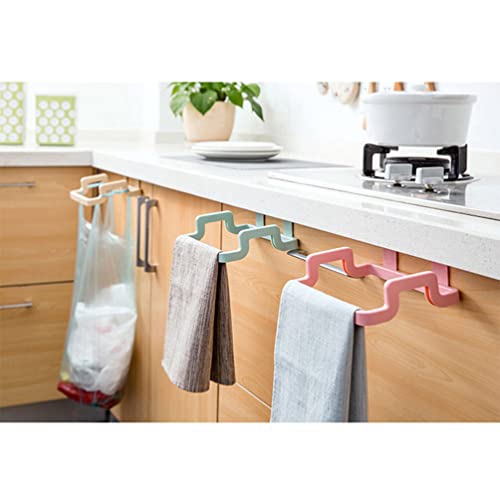 VOSAREA Over The Cabinet Plastic Trash Bag Holder Garbage Storage Bags Hanging Rack Rubbish Bag Holder Towel Gloves Hanger for Kitchen Storage Cupboard Drawer