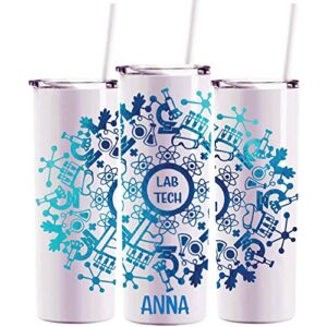 avito 20 oz personalized lab tech personalized tumbler, gift, personalized lab tech tumbler, laboratory technician gift, microscope, med tech, stainless steel, vacuum insulated
