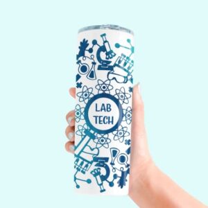 AVITO 20 oz Personalized Lab Tech Personalized Tumbler, Gift, Personalized Lab Tech Tumbler, Laboratory Technician Gift, Microscope, Med Tech, Stainless Steel, Vacuum Insulated