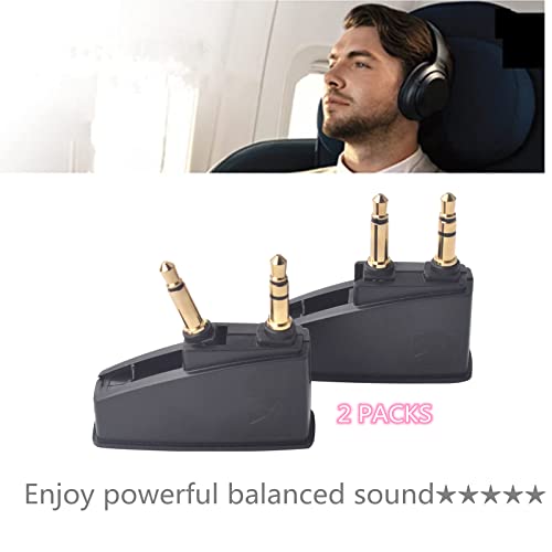 Saipomor 2 Packs QC35 II Airplane Adapter Audio Stereo Jack Compatible with Bose QuietComfort 2 QC3 QC15 QC25 QC35 QC45 SoundLink SoundLinkII AE2 AE2i AE2W Headphones