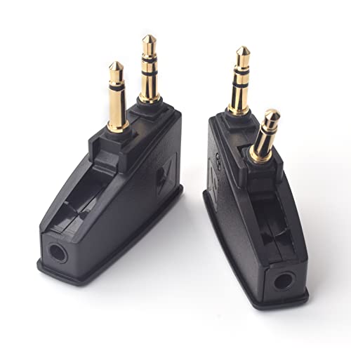 Saipomor 2 Packs QC35 II Airplane Adapter Audio Stereo Jack Compatible with Bose QuietComfort 2 QC3 QC15 QC25 QC35 QC45 SoundLink SoundLinkII AE2 AE2i AE2W Headphones