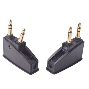 Saipomor 2 Packs QC35 II Airplane Adapter Audio Stereo Jack Compatible with Bose QuietComfort 2 QC3 QC15 QC25 QC35 QC45 SoundLink SoundLinkII AE2 AE2i AE2W Headphones