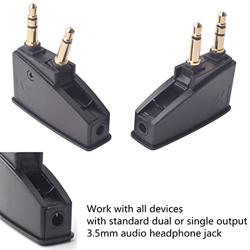 Saipomor 2 Packs QC35 II Airplane Adapter Audio Stereo Jack Compatible with Bose QuietComfort 2 QC3 QC15 QC25 QC35 QC45 SoundLink SoundLinkII AE2 AE2i AE2W Headphones