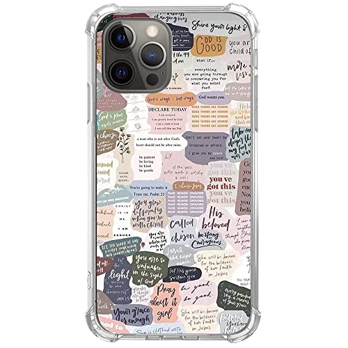 Eurdosmk Bible Verses Aesthetic TPU Bumper Case for iPhone 12/12 Pro - Indie Christian Quotes