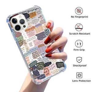 Eurdosmk Bible Verses Aesthetic TPU Bumper Case for iPhone 12/12 Pro - Indie Christian Quotes