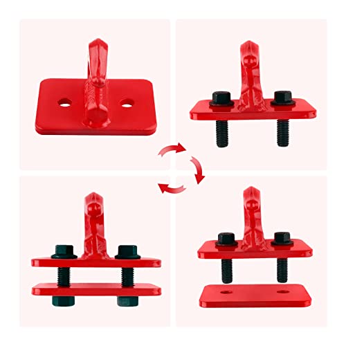 2Pack 3/8" Tractor Bucket Grab Hook, 17,000lbs Break Strength Grab Hooks with Grade 70 Forged Steel Tow Hook Bolt On Grab Hook for Tractor Bucket, RV, UTV, Truck and More (Red)