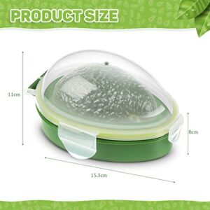 Avocado Keeper 3 Pieces Reusable Avocado Storage Container Individual Avocado Saver Avocado Pod Avocado Cover Avocado Holder Organizer for Refrigerator Fridge to Keep Avocado Fresh (Clear, Green)