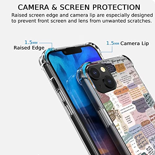 Eurdosmk Bible Verses Aesthetic Case Compatible with iPhone 13, Cute Indie Christian Postive Quotes Case for iPhone 13 for Teens Men and Women, Trendy Cool TPU Bumper Phone Case Cover