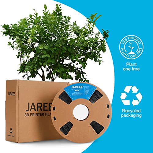 JAREES TPU 3D Filament 1.75mm,Black TPU 3D Printer Filament Dimensional Accuracy +/- 0.02 mm,1kg (2.2lbs) Spool,Fit Most FDM Printers