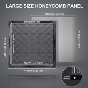 Ortur Selected Honeycomb Laser Bed 400mm x 400mm, Laser Honeycomb Working Table Panel for Laser Engraver Accessories, Fast Heat Dissipation, Desktop Protection, 17.32"x17.32"x0.87"