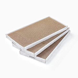 cardboard scratcher pad scratching post:smartbean 3pcs cat cardboard,cat scratch pad,cat post,double-sided design for double life