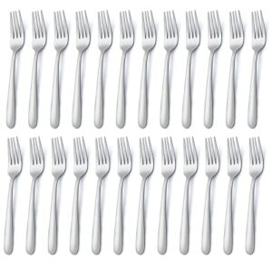24 pieces dinner forks, pleafind forks silverware, 7.1 inches silverware forks, stainless steel forks, mirror polished forks silverware set, forks use for home, kitchen or restaurant, dishwasher safe