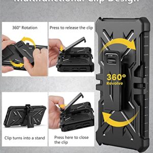 Case for Samsung Galaxy A13 5G: Military Grade Drop Proof Protection Rugged Protective A13 5G/4G Phone Cover with Belt Clip Holster Kickstand & Slide - Shockproof TPU Matte Textured Bumper - Black