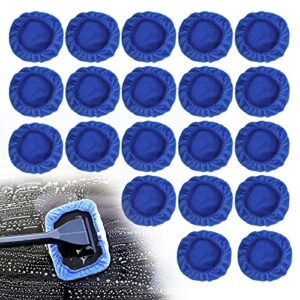 bouticol car windshield cleaning tool bonnets 20 pack car care microfiber cloths for windshield cleaner tool, windshield cleaner wand replaceable glass cleaning bonnets, fit 5” plate