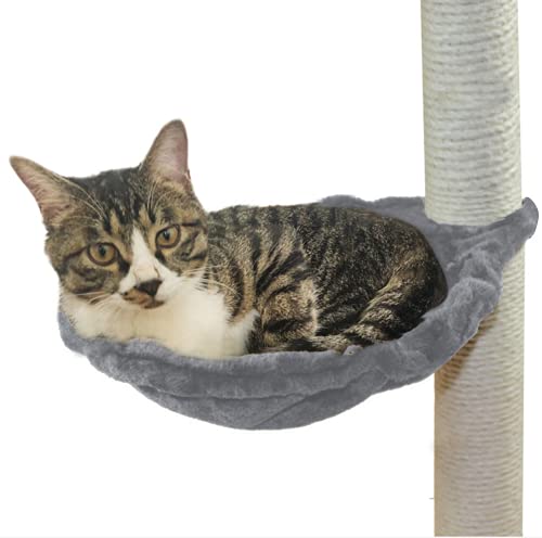 SHENGOCASE 14.6" Grey Nest Basket Lounger Hammock Bed for Cat Tree Cat Tower Replacement, 5-Pack Hanging Toys, Cat Tree Accessories Hammock Attachment (Large Grey)