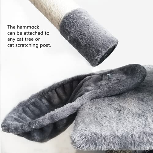 SHENGOCASE 14.6" Grey Nest Basket Lounger Hammock Bed for Cat Tree Cat Tower Replacement, 5-Pack Hanging Toys, Cat Tree Accessories Hammock Attachment (Large Grey)